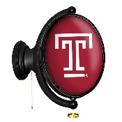 Temple Owls: Original Oval Rotating Lighted Wall Sign, FNB-NCTEMP-125-01A