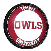 Temple Owls: Owls - Round Slimline Lighted Wall Sign, NCTEMP-130-01