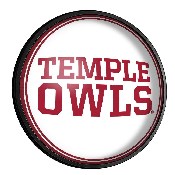 Temple Owls: Round Slimline Lighted Wall Sign, NCTEMP-130-03