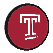 Temple Owls: Logo - Modern Disc Wall Sign, FNB-NCTEMP-230-02A