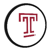 Temple Owls: Logo - Modern Disc Wall Sign, FNB-NCTEMP-230-02A