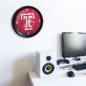 Temple Owls: Ribbed Frame Wall Clock, FNB-NCTEMP-530-02A