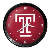 Temple Owls: Ribbed Frame Wall Clock, FNB-NCTEMP-530-02A