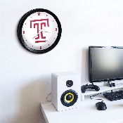 Temple Owls: Ribbed Frame Wall Clock, FNB-NCTEMP-530-02A