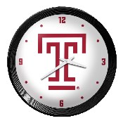 Temple Owls: Ribbed Frame Wall Clock, FNB-NCTEMP-530-02A