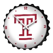 Temple Owls: Logo - Bottle Cap Wall Clock, NCTEMP-540-01