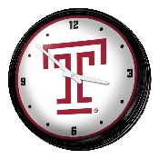 Temple Owls: Logo - Retro Lighted Wall Clock, NCTEMP-550-01