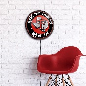 Texas Tech Red Raiders: Texas - Round Slimline Lighted Wall Sign, NCTTRR-130-04