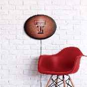 Texas Tech Red Raiders: Pigskin - Oval Slimline Lighted Wall Sign, NCTTRR-140-21