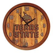 TXST - Texas State Bobcats 20" Barrel Team Logo Wall Clock, FNB-NCTXST-560