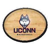 UConn Huskies: Hardwood - Oval Slimline Lighted Wall Sign, NCUCON-140-12