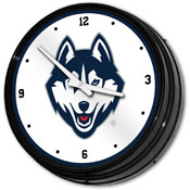 University of Connecticut: Retro Lighted Wall Clock, NCUCON-550-01