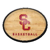 Southern Cal Trojans: Hardwood - Oval Slimline Lighted Wall Sign, NCUSCT-140-12