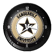 Vanderbilt Commodores: Ribbed Frame Wall Clock, NCVAND-530-01A