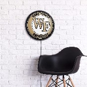 Wake Forest Demon Deacons: Round Slimline Lighted Wall Sign, NCWAKE-130-01