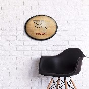 Wake Forest Demon Deacons: Hardwood - Oval Slimline Lighted Wall Sign, NCWAKE-140-12