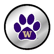 Washington Huskies: Paw - Modern Disc Mirrored Wall Sign, NCWASH-235-02