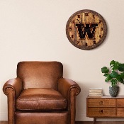 Washington Huskies: Branded "Faux" Barrel Top Wall Clock, NCWASH-560-02