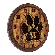 Washington Huskies: Paw - Branded "Faux" Barrel Top Wall Clock, NCWASH-560-05