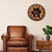 Washington Huskies: Paw - Branded "Faux" Barrel Top Wall Clock, NCWASH-560-05