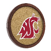 Washington State Cougars: Logo - "Faux" Barrel Framed Cork Board, FNB-NCWAST-632-01A