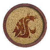Washington State Cougars: Logo - "Faux" Barrel Framed Cork Board, FNB-NCWAST-632-01A