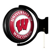 Wisconsin Badgers: Original Round Lighted Rotating Wall Sign, NCWISB-115-01
