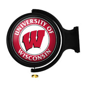 Wisconsin Badgers: Original Round Lighted Rotating Wall Sign, NCWISB-115-01