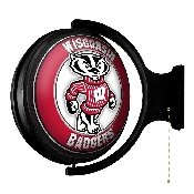 Wisconsin Badgers: Mascot - Original Round Rotating Lighted Wall Sign, NCWISB-115-02