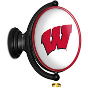Wisconsin Badgers: Original Oval Illuminated Rotating Wall Sign
