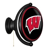 Wisconsin Badgers: Original Oval Illuminated Rotating Wall Sign, FNB-NCWISB-125-01A