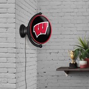 Wisconsin Badgers: Original Oval Illuminated Rotating Wall Sign, FNB-NCWISB-125-01A