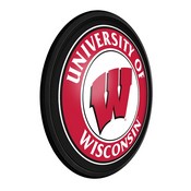 Wisconsin Badgers: Round Slimline Lighted Wall Sign, NCWISB-130-01