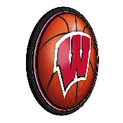 Wisconsin Badgers: Basketball - Round Slimline Lighted Wall Sign, NCWISB-130-11