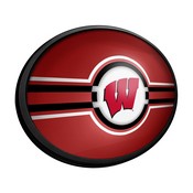 Wisconsin Badgers: Oval Slimline Lighted Wall Sign, FNB-NCWISB-140-01A