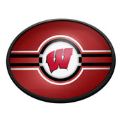 Wisconsin Badgers: Oval Slimline Lighted Wall Sign, FNB-NCWISB-140-01A