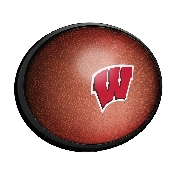 Wisconsin Badgers: Pigskin - Oval Slimline Lighted Wall Sign, NCWISB-140-21