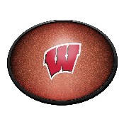 Wisconsin Badgers: Pigskin - Oval Slimline Lighted Wall Sign, NCWISB-140-21