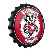 Wisconsin Badgers: Mascot - Bottle Cap Wall Sign, FNB-NCWISB-210-02A