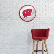 Wisconsin Badgers: Modern Disc Mirrored Wall Sign, NCWISB-235-01