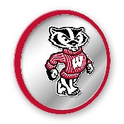 Wisconsin Badgers: Mascot - Modern Disc Mirrored Wall Sign, NCWISB-235-02
