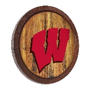 Wisconsin Badgers: "Faux" Barrel Top Sign, NCWISB-240-01