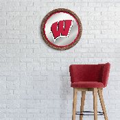 Wisconsin Badgers: "Faux" Barrel Top Mirrored Wall Sign, NCWISB-245-01