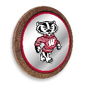 Wisconsin Badgers: Mascot - "Faux" Barrel Top Mirrored Wall Sign, NCWISB-245-02