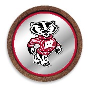 Wisconsin Badgers: Mascot - "Faux" Barrel Top Mirrored Wall Sign, NCWISB-245-02