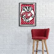 Wisconsin Badgers: Team Spirit, Mascot - Framed Mirrored Wall Sign, NCWISB-275-02