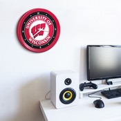 Wisconsin Badgers: Ribbed Frame Wall Clock, FNB-NCWISB-530-01A