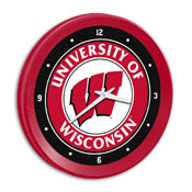 Wisconsin Badgers: Ribbed Frame Wall Clock, FNB-NCWISB-530-01A