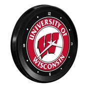 Wisconsin Badgers: Ribbed Frame Wall Clock, FNB-NCWISB-530-01A