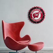 Wisconsin Badgers: Bottle Cap Wall Clock, NCWISB-540-01